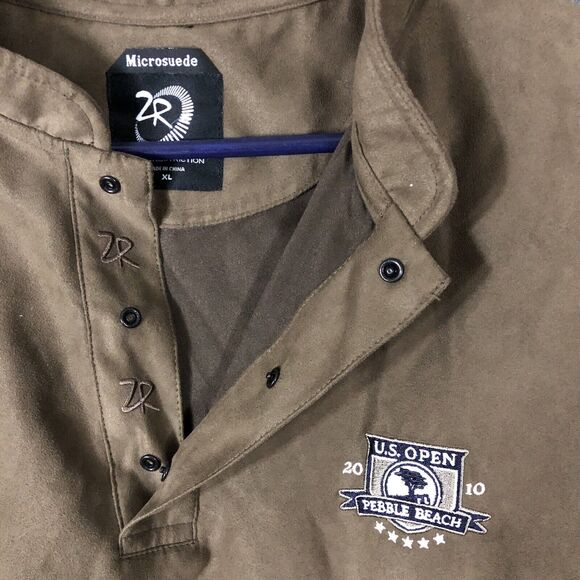 Zero Restrictions Vest Mens XL Snap Button Microsuede Perfomance Golf US Open - Picture 2 of 13